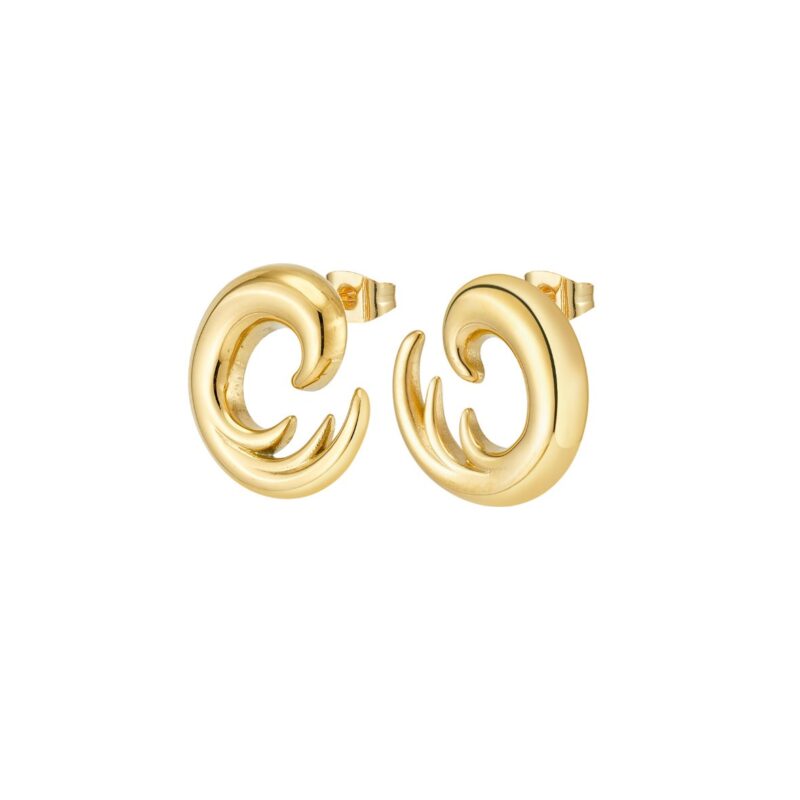 Gold Wave Σκουλαρίκια